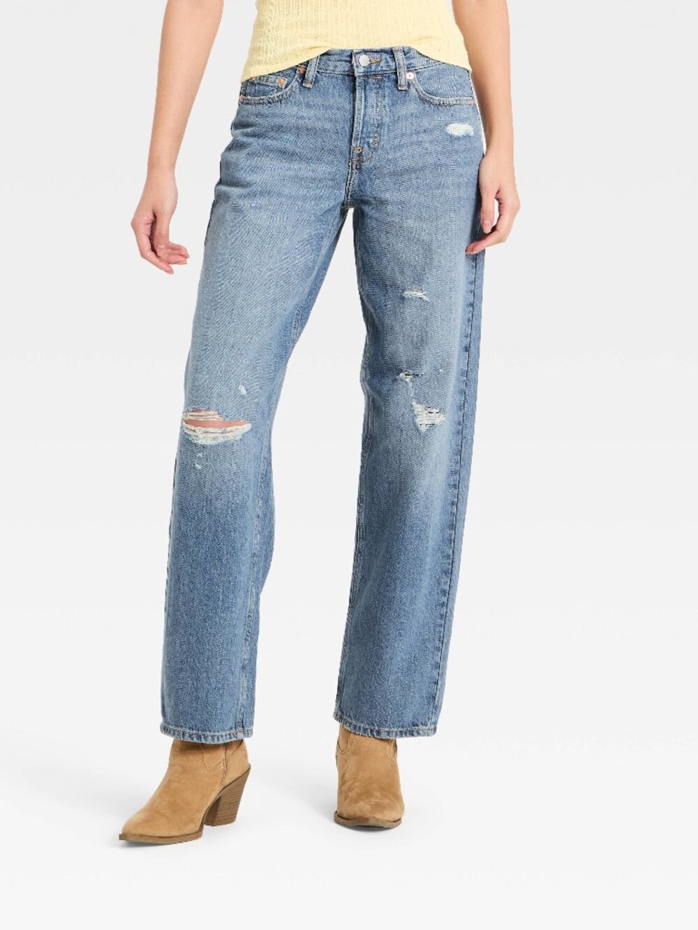 NWT Women's Universal Thread Size 6 Western Low-Rise Baggy Blue Denim Jeans
